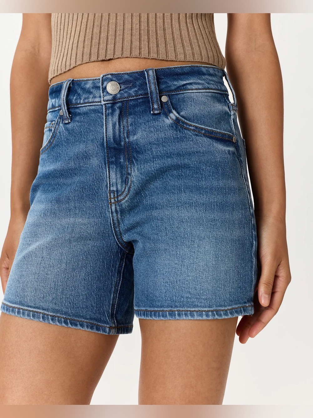 Quince Women’s Bella Stretch Vintage Shorts Atlantic Blue - Size 25
